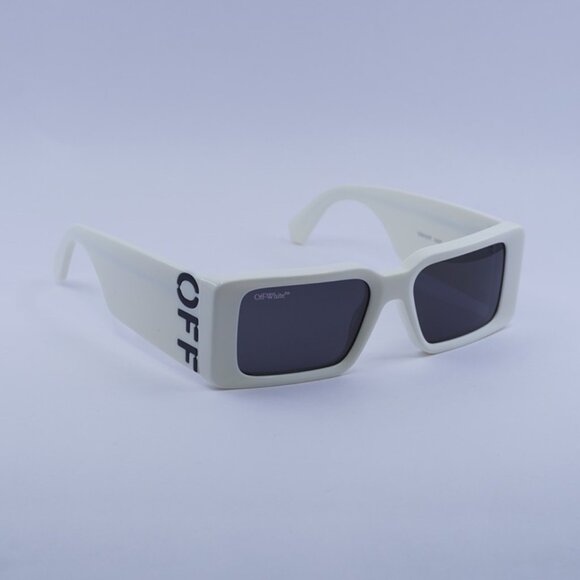 Off-White OERI097 MILANO 0107 Sunglasses White Rectangle Frame Grey Lenses